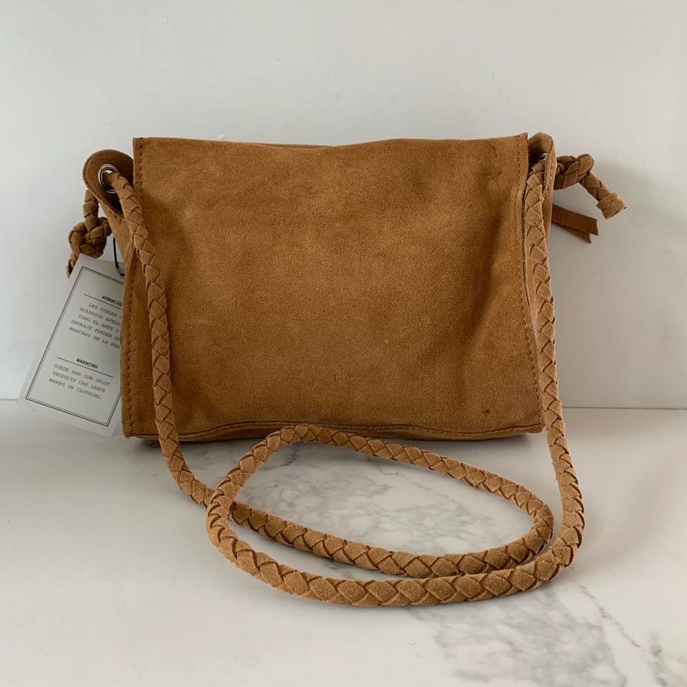 NWT: Zara Split Suede Leather Crossbody Bag